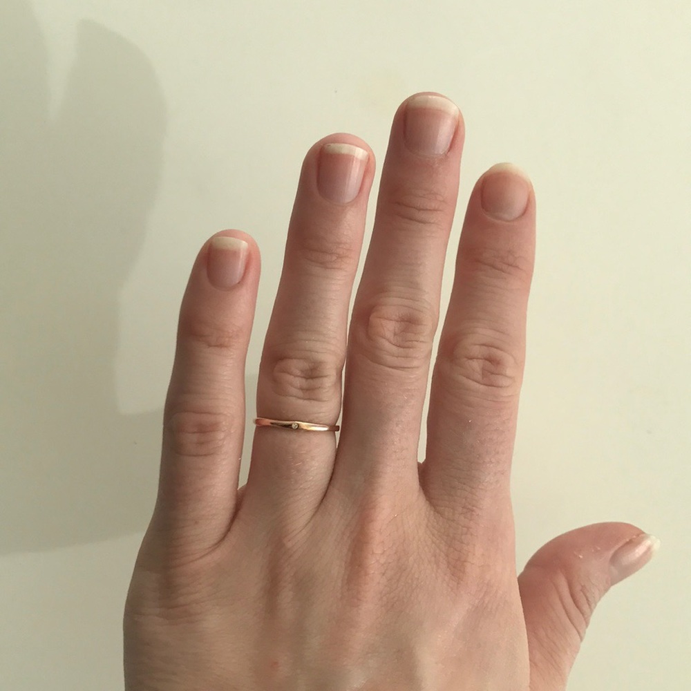 10k Rose Gold Ring with Diamond Accent